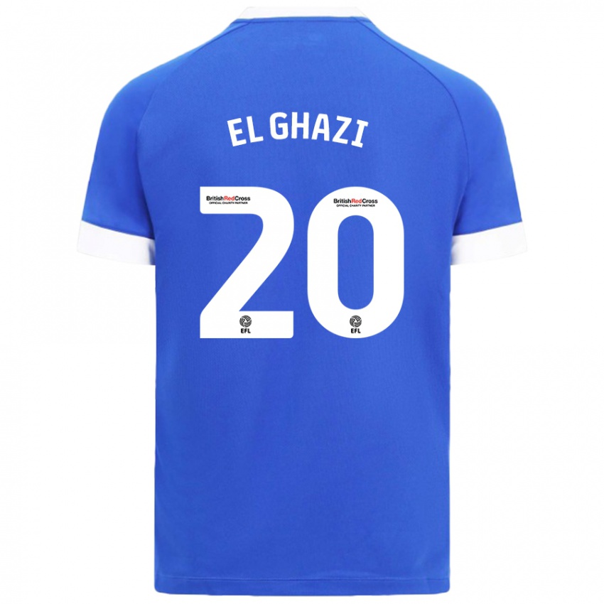 Criança Camisola Anwar El Ghazi #20 Céu Azul Principal 2024/25 Camisa Brasil