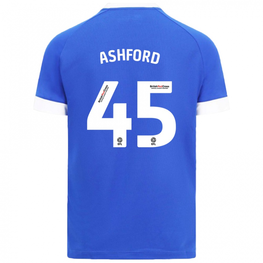 Criança Camisola Cian Ashford #45 Céu Azul Principal 2024/25 Camisa Brasil