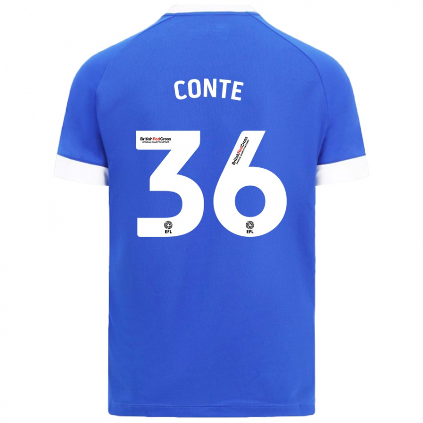 Criança Camisola Raheem Conte #36 Céu Azul Principal 2024/25 Camisa Brasil