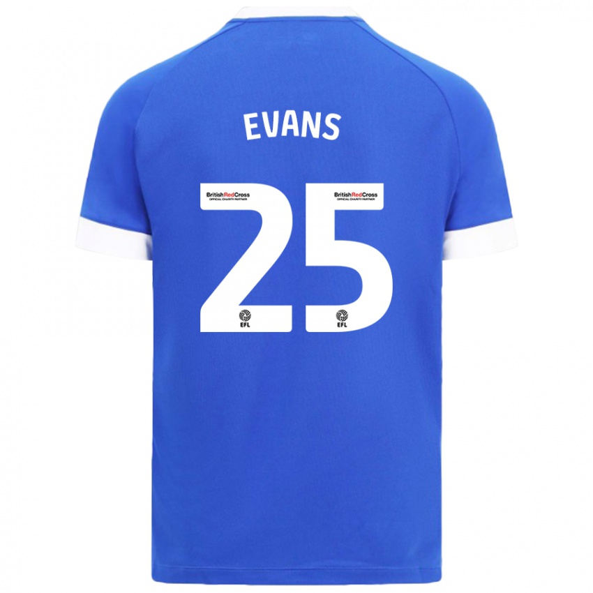 Criança Camisola Kieron Evans #25 Céu Azul Principal 2024/25 Camisa Brasil