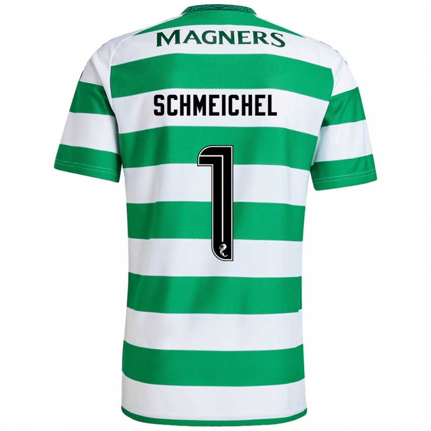 Criança Camisola Kasper Schmeichel #1 Branco Verde Principal 2024/25 Camisa Brasil