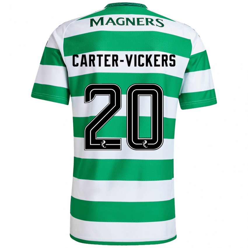 Criança Camisola Cameron Carter-Vickers #20 Branco Verde Principal 2024/25 Camisa Brasil