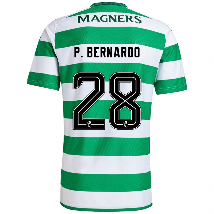 Criança Camisola Paulo Bernardo #28 Branco Verde Principal 2024/25 Camisa Brasil