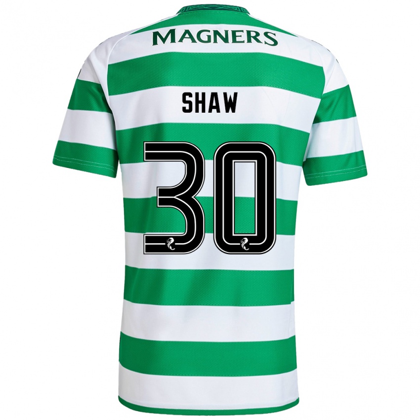 Criança Camisola Liam Shaw #30 Branco Verde Principal 2024/25 Camisa Brasil