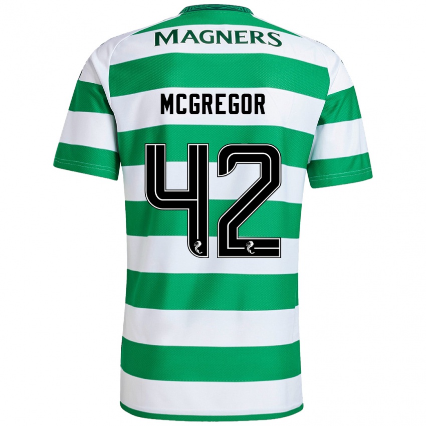 Criança Camisola Callum Mcgregor #42 Branco Verde Principal 2024/25 Camisa Brasil