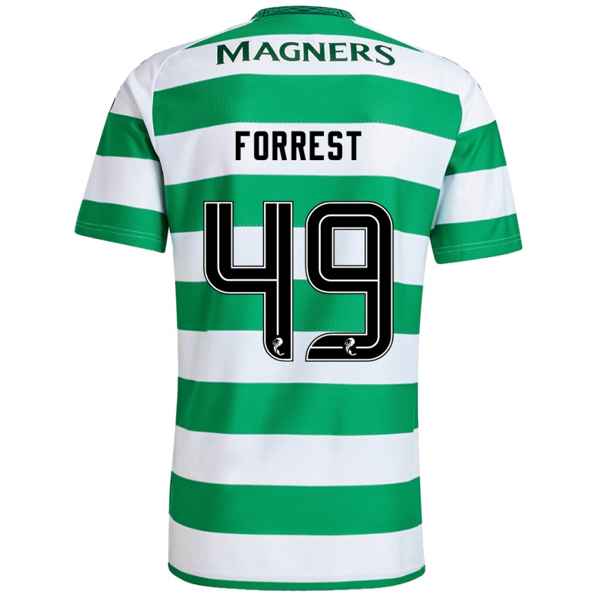 Criança Camisola James Forrest #49 Branco Verde Principal 2024/25 Camisa Brasil