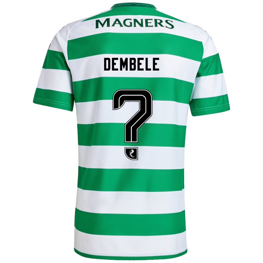 Criança Camisola Hassan Dembele #0 Branco Verde Principal 2024/25 Camisa Brasil