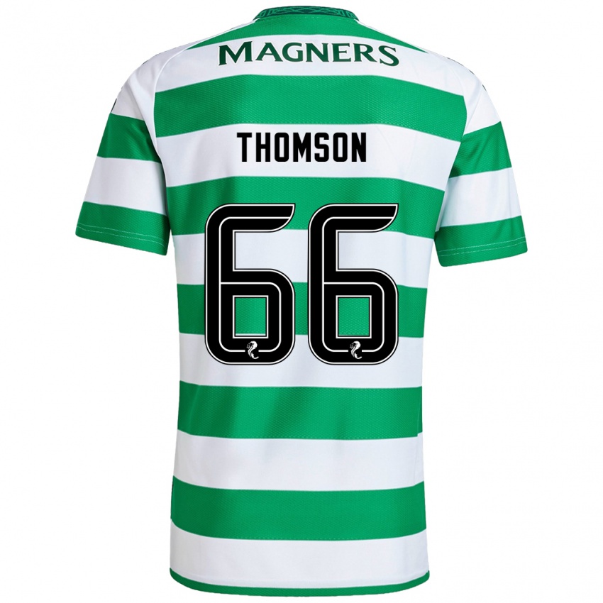 Criança Camisola Corey Thomson #66 Branco Verde Principal 2024/25 Camisa Brasil