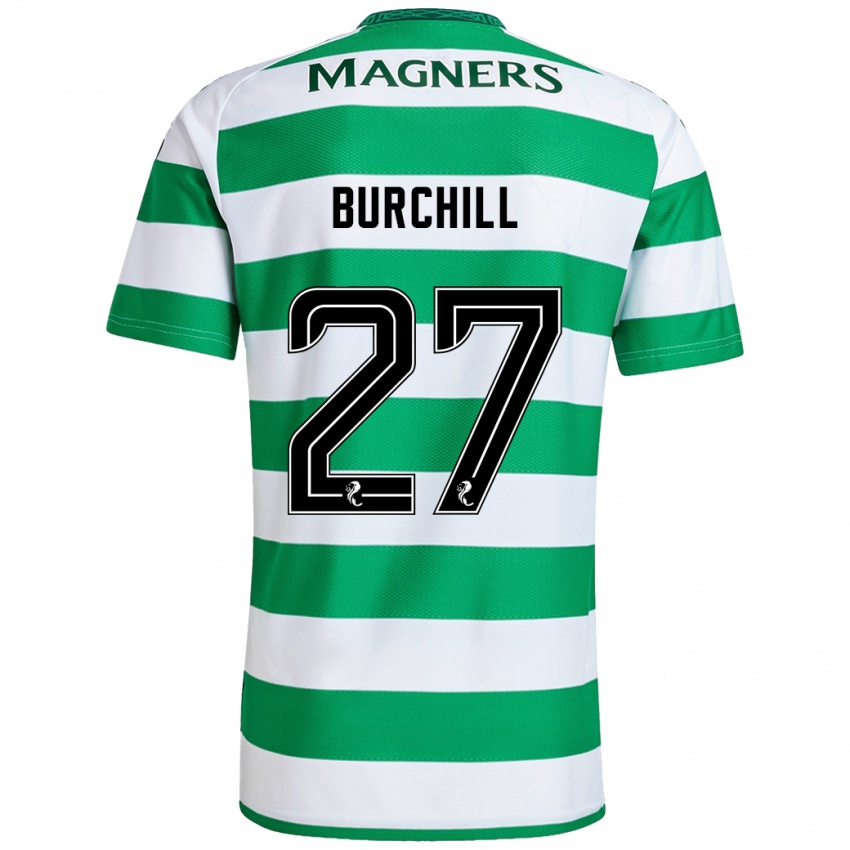 Criança Camisola Tiree Burchill #27 Branco Verde Principal 2024/25 Camisa Brasil