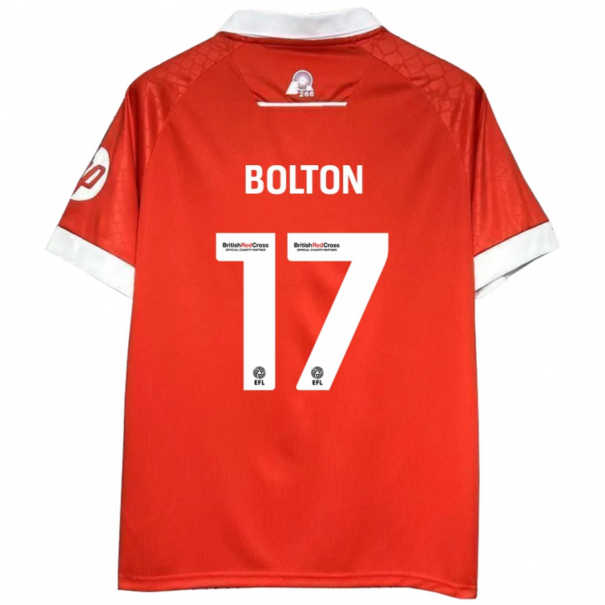 Criança Camisola Luke Bolton #17 Vermelho Branco Principal 2024/25 Camisa Brasil