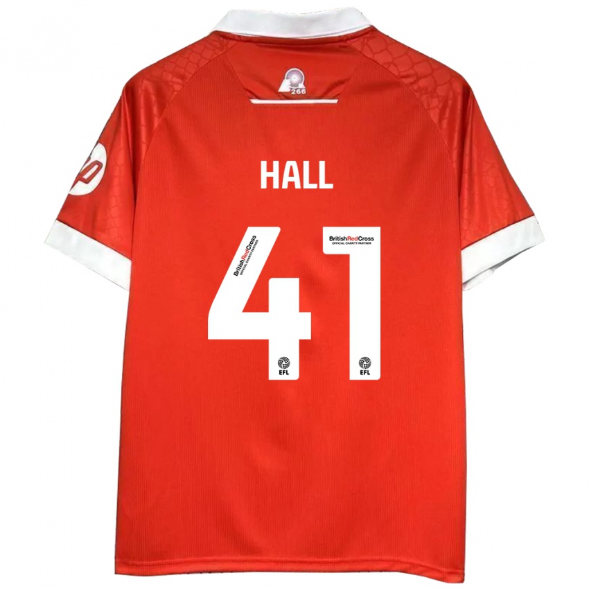 Criança Camisola Liam Hall #41 Vermelho Branco Principal 2024/25 Camisa Brasil