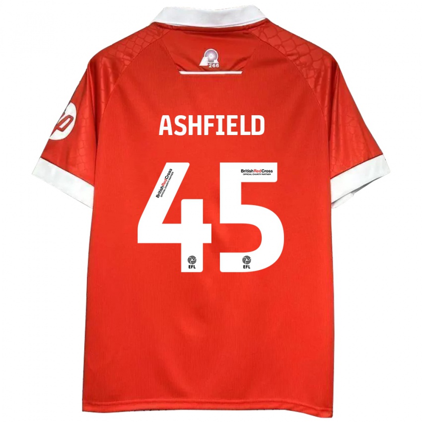 Criança Camisola Harry Ashfield #45 Vermelho Branco Principal 2024/25 Camisa Brasil