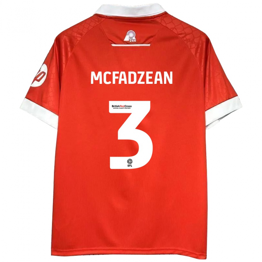 Criança Camisola Callum Mcfadzean #3 Vermelho Branco Principal 2024/25 Camisa Brasil