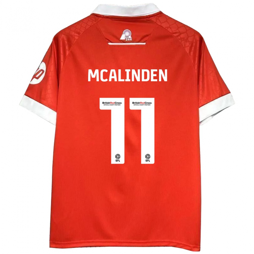 Criança Camisola Liam Mcalinden #11 Vermelho Branco Principal 2024/25 Camisa Brasil