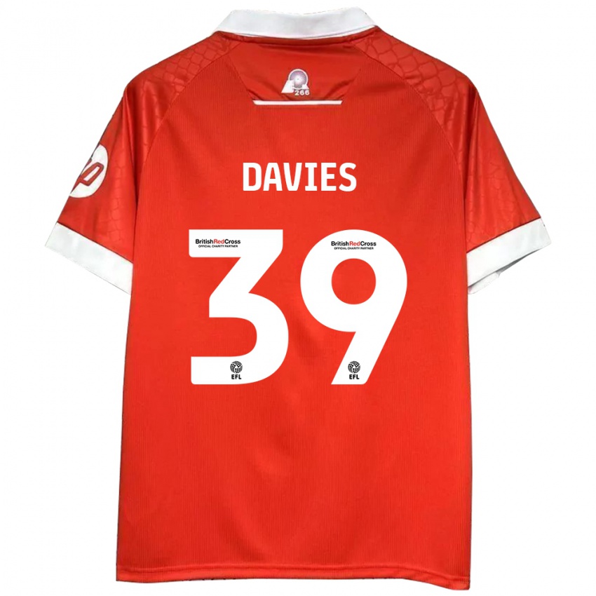 Criança Camisola Daniel Davies #39 Vermelho Branco Principal 2024/25 Camisa Brasil