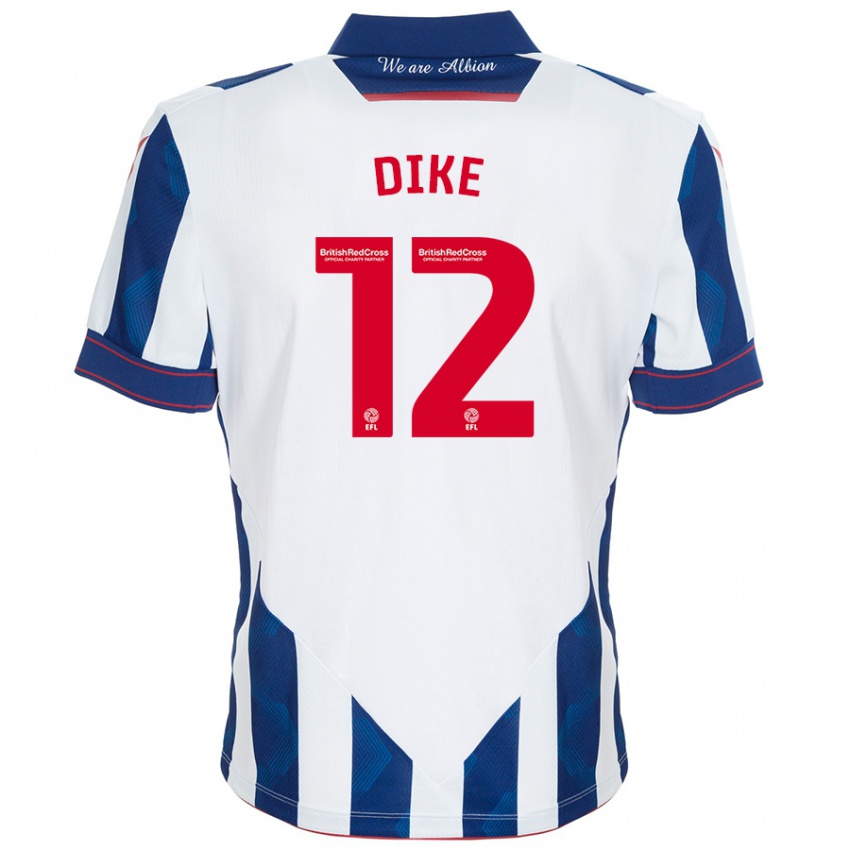 Criança Camisola Daryl Dike #12 Azul Escuro Branco Principal 2024/25 Camisa Brasil