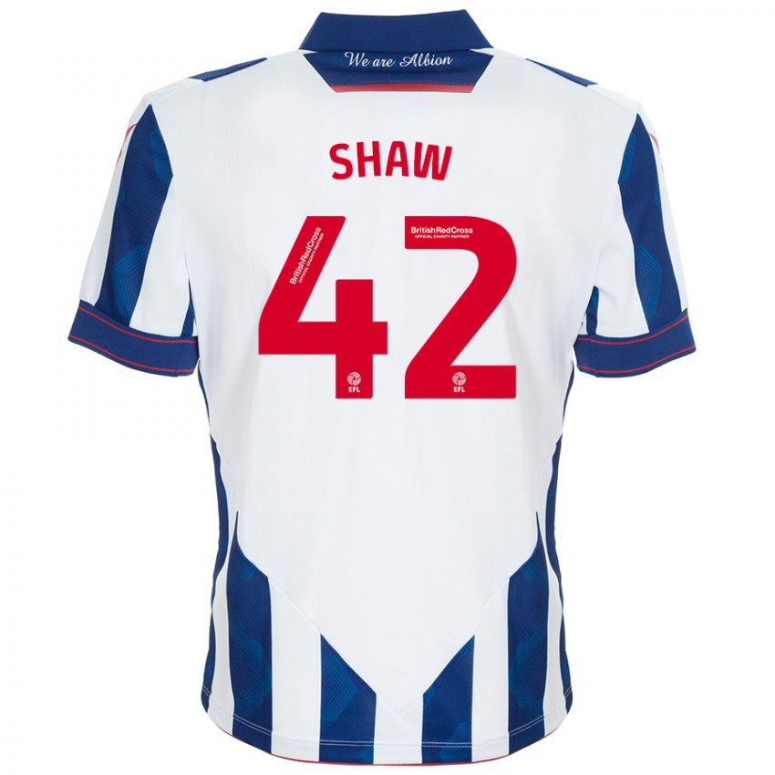 Criança Camisola Josh Shaw #42 Azul Escuro Branco Principal 2024/25 Camisa Brasil