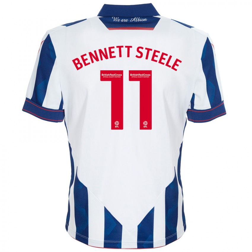 Criança Camisola Lizzie Bennett-Steele #11 Azul Escuro Branco Principal 2024/25 Camisa Brasil