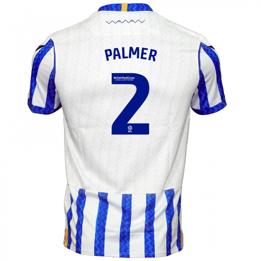 Criança Camisola Liam Palmer #2 Branco Azul Principal 2024/25 Camisa Brasil