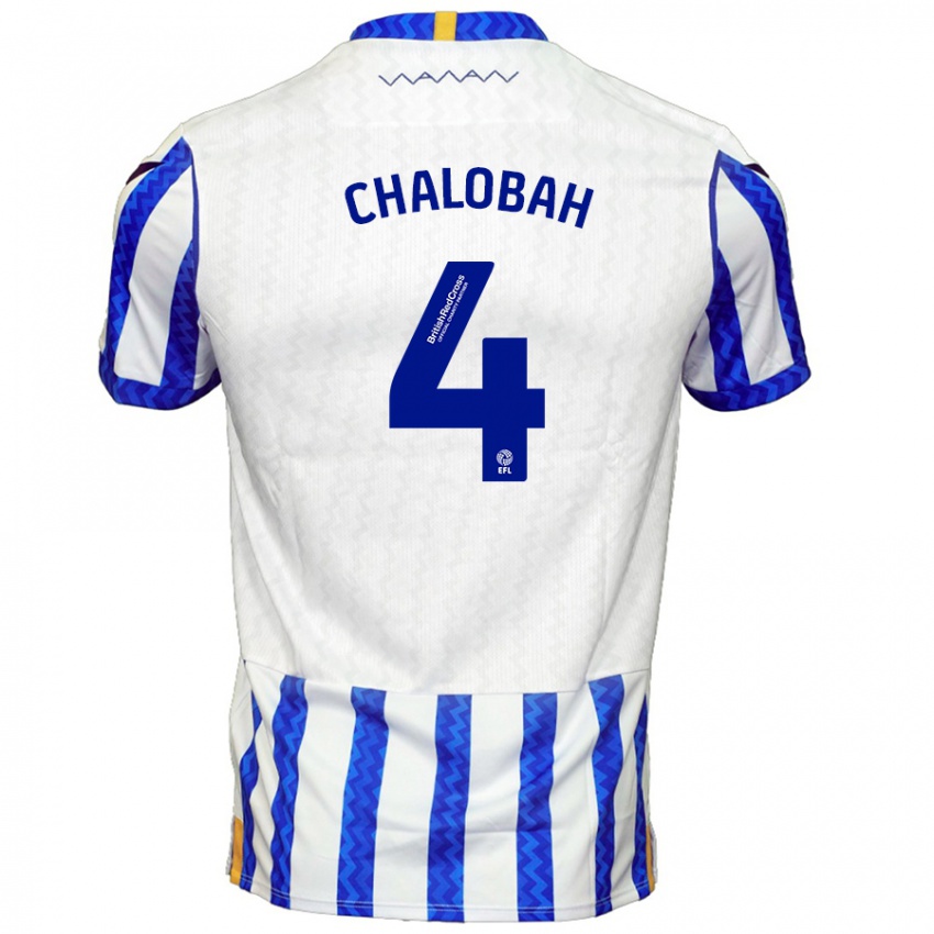 Criança Camisola Nathaniel Chalobah #4 Branco Azul Principal 2024/25 Camisa Brasil