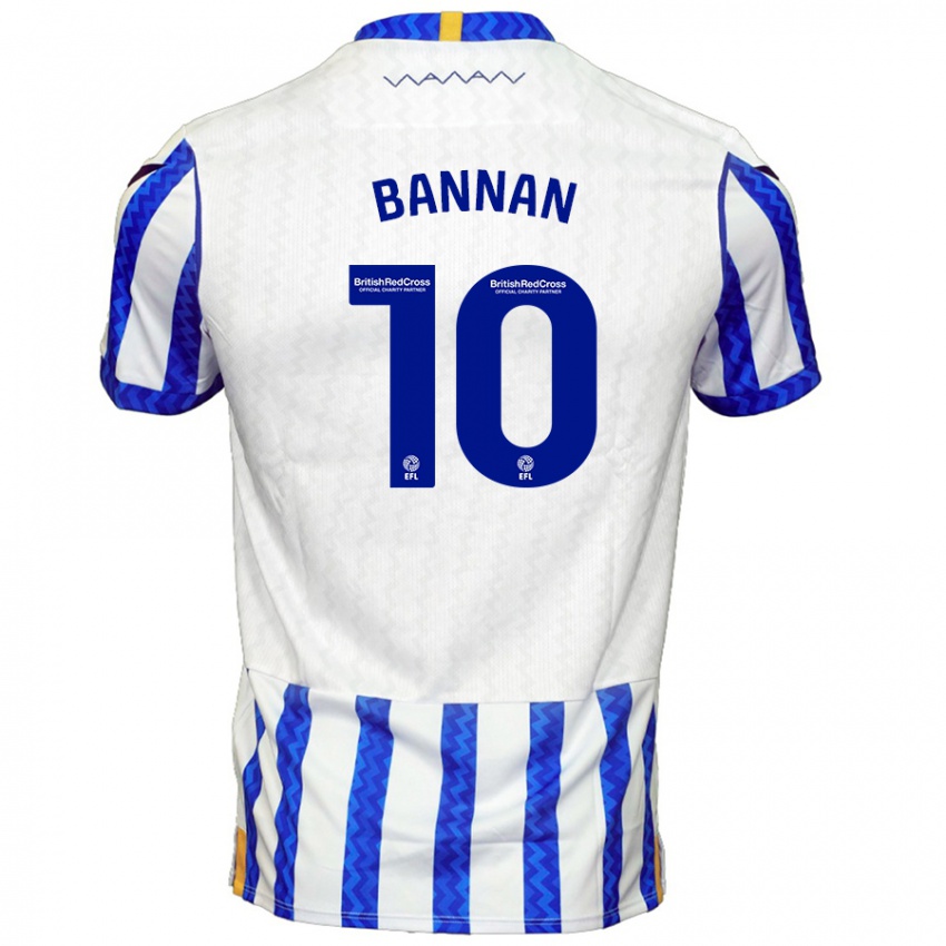 Criança Camisola Barry Bannan #10 Branco Azul Principal 2024/25 Camisa Brasil