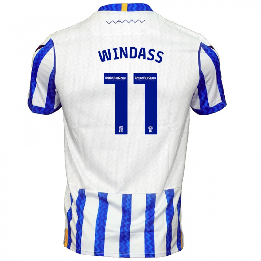 Criança Camisola Josh Windass #11 Branco Azul Principal 2024/25 Camisa Brasil