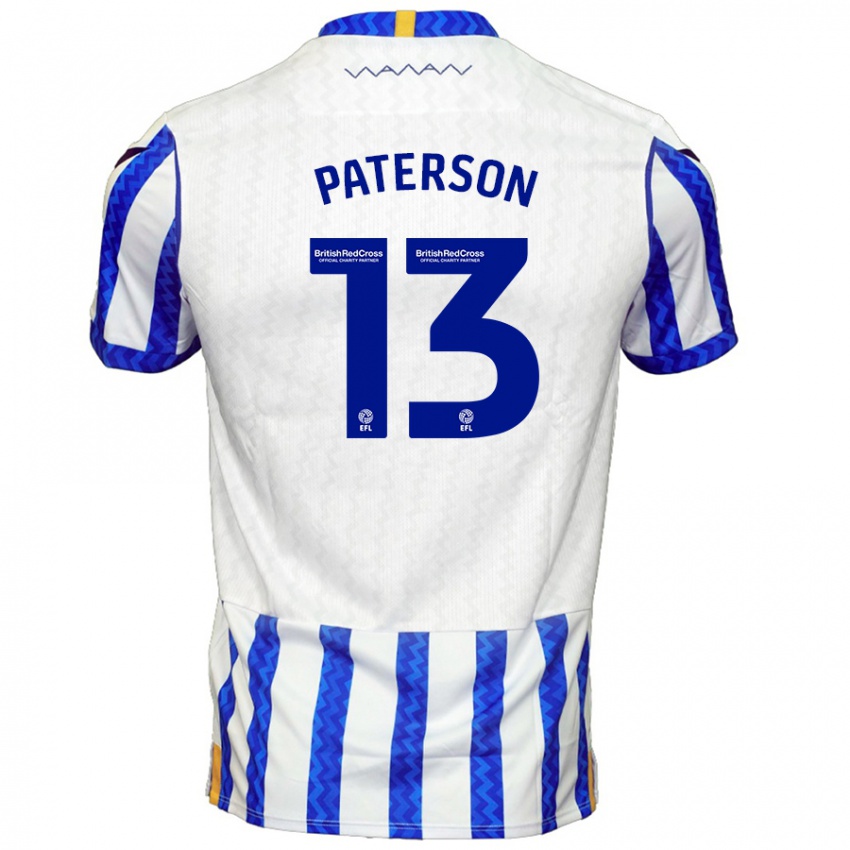 Criança Camisola Callum Paterson #13 Branco Azul Principal 2024/25 Camisa Brasil