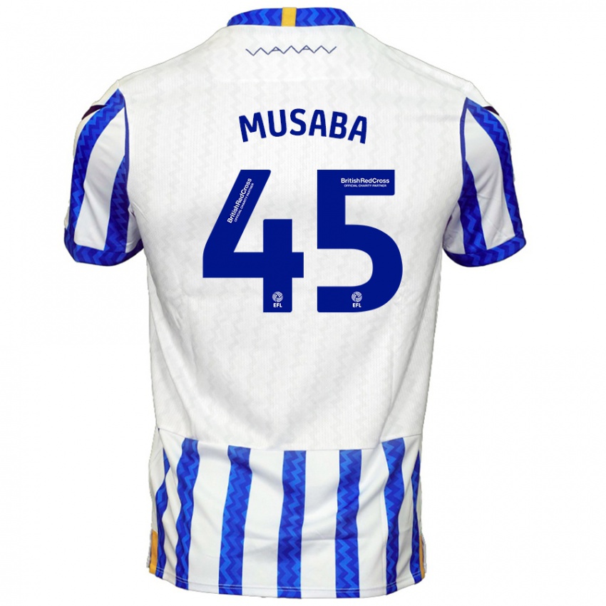 Criança Camisola Anthony Musaba #45 Branco Azul Principal 2024/25 Camisa Brasil