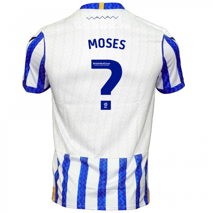 Criança Camisola Devlan Moses #0 Branco Azul Principal 2024/25 Camisa Brasil