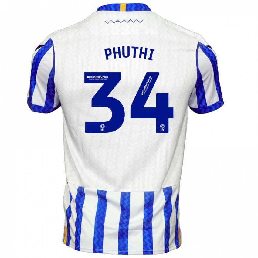 Criança Camisola Joey Phuthi #34 Branco Azul Principal 2024/25 Camisa Brasil