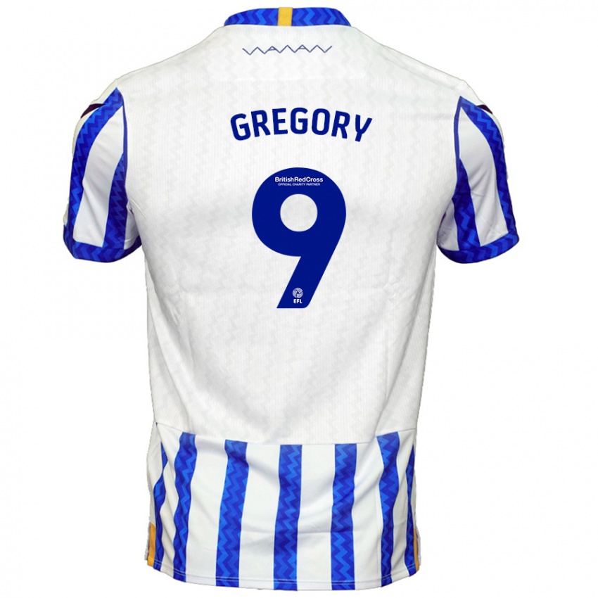 Criança Camisola Lee Gregory #9 Branco Azul Principal 2024/25 Camisa Brasil