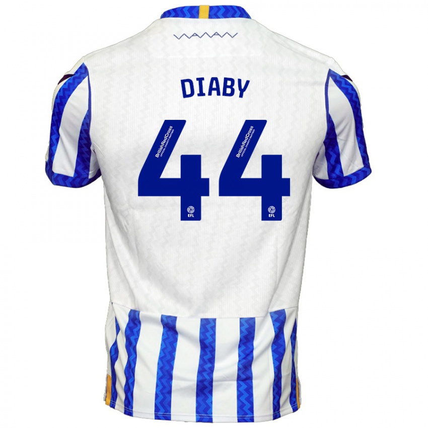 Criança Camisola Momo Diaby #44 Branco Azul Principal 2024/25 Camisa Brasil