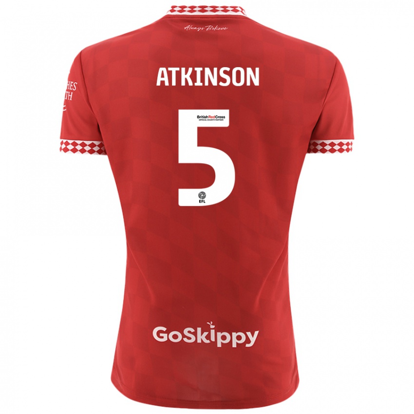 Criança Camisola Rob Atkinson #5 Vermelho Principal 2024/25 Camisa Brasil