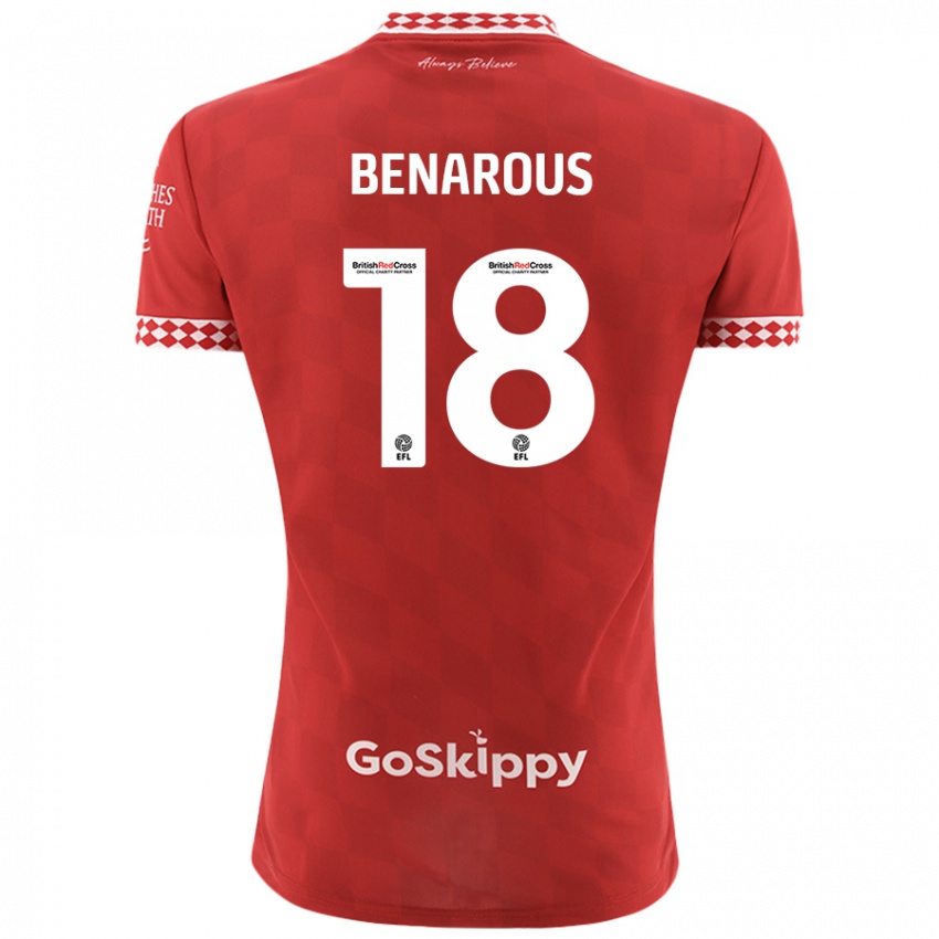 Criança Camisola Ayman Benarous #18 Vermelho Principal 2024/25 Camisa Brasil