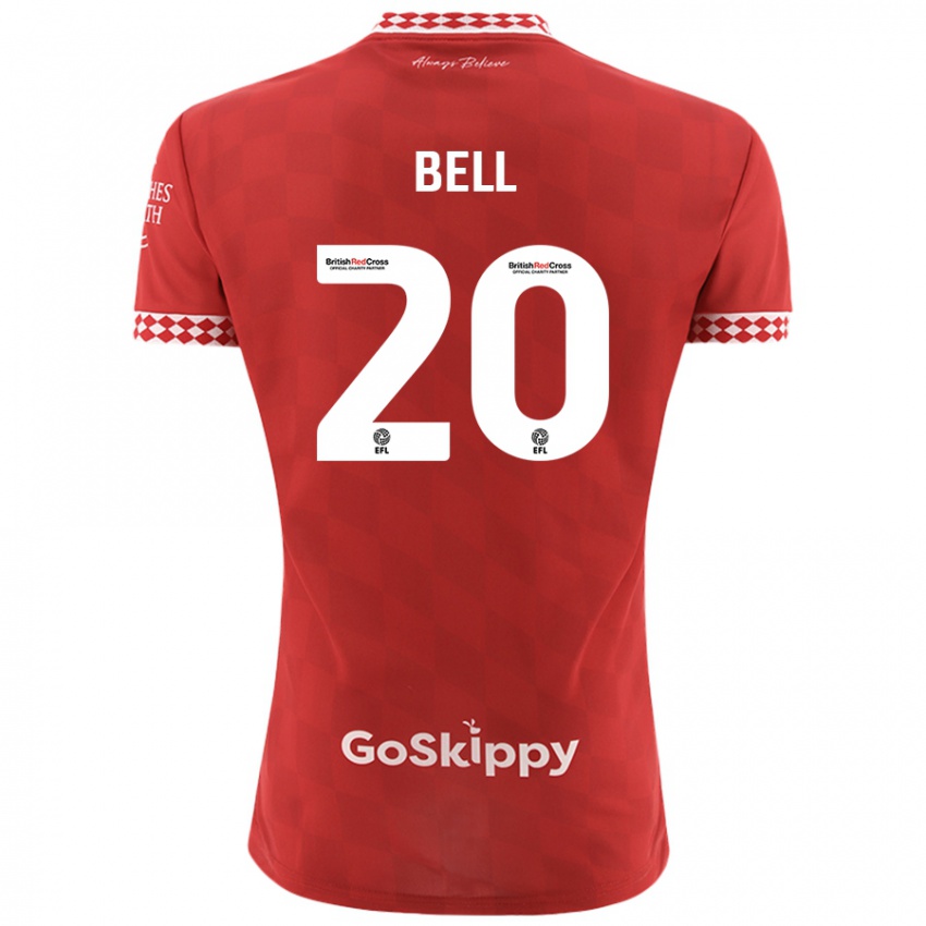 Criança Camisola Sam Bell #20 Vermelho Principal 2024/25 Camisa Brasil