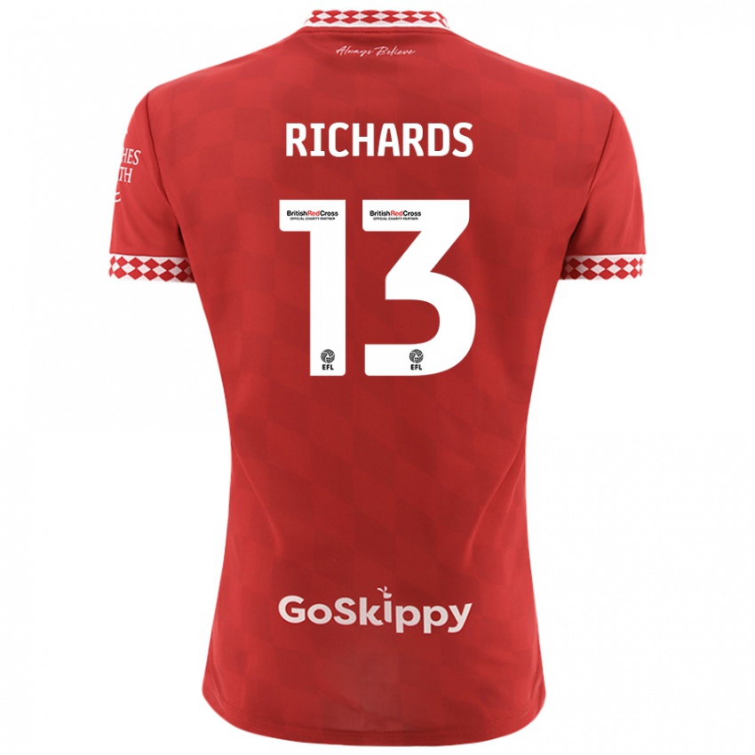 Criança Camisola Harvey Wiles-Richards #13 Vermelho Principal 2024/25 Camisa Brasil