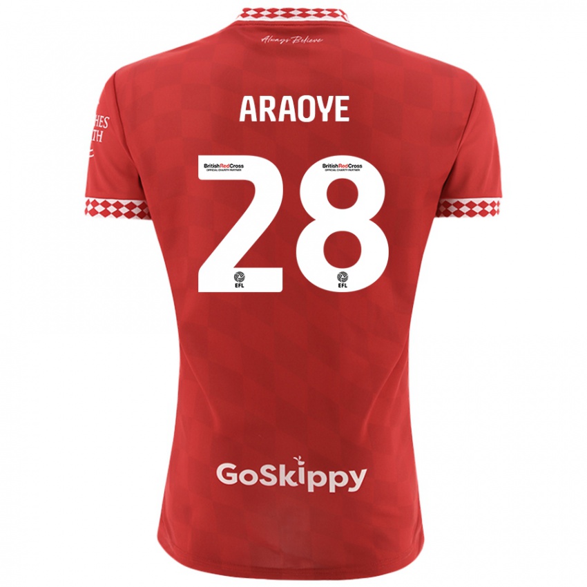 Criança Camisola Raphael Araoye #28 Vermelho Principal 2024/25 Camisa Brasil