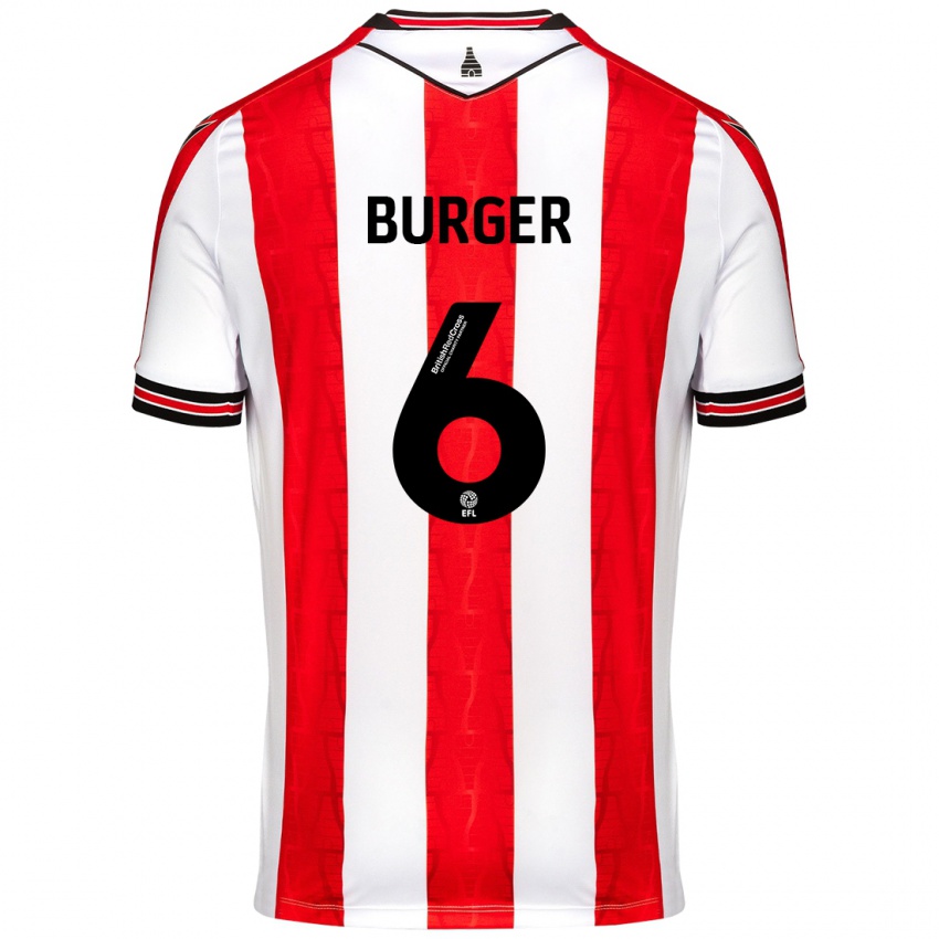 Criança Camisola Wouter Burger #6 Vermelho Branco Principal 2024/25 Camisa Brasil