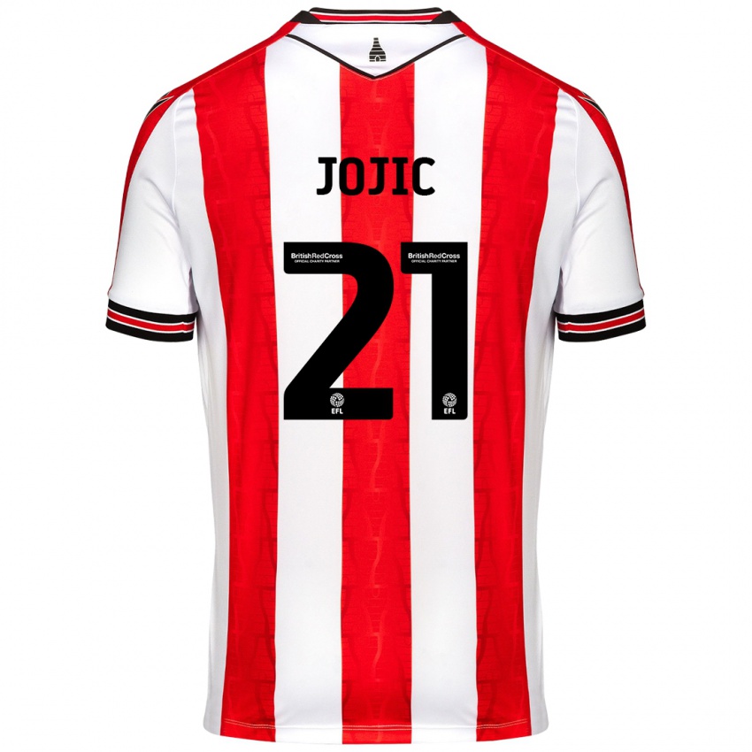 Criança Camisola Nikola Jojic #21 Vermelho Branco Principal 2024/25 Camisa Brasil