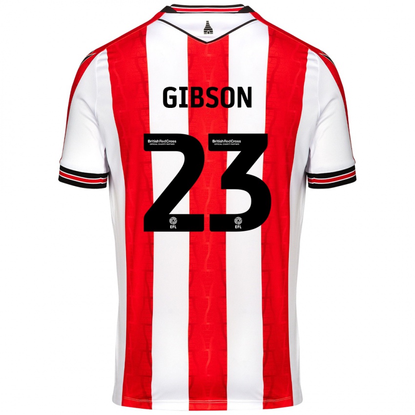 Criança Camisola Ben Gibson #23 Vermelho Branco Principal 2024/25 Camisa Brasil