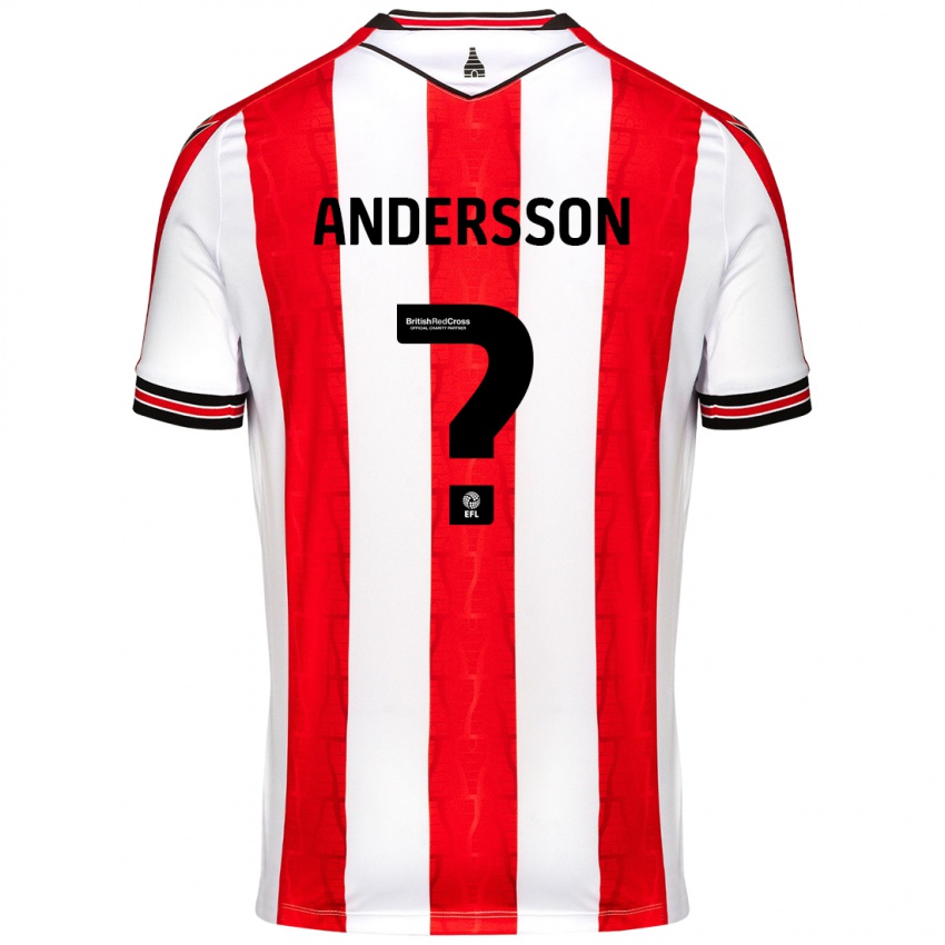 Criança Camisola Edwin Andersson #0 Vermelho Branco Principal 2024/25 Camisa Brasil