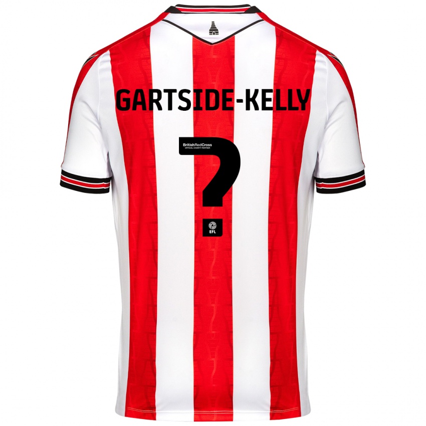 Criança Camisola Gabriel Gartside-Kelly #0 Vermelho Branco Principal 2024/25 Camisa Brasil