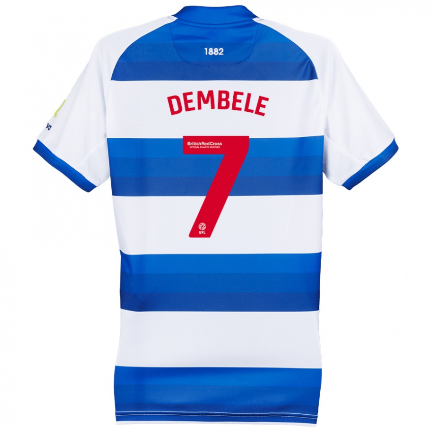 Criança Camisola Karamoko Dembélé #7 Azul Branco Principal 2024/25 Camisa Brasil