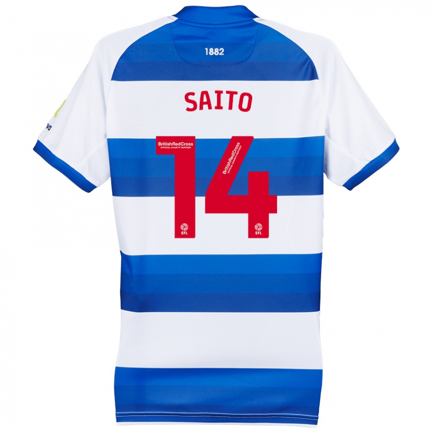 Criança Camisola Koki Saito #14 Azul Branco Principal 2024/25 Camisa Brasil