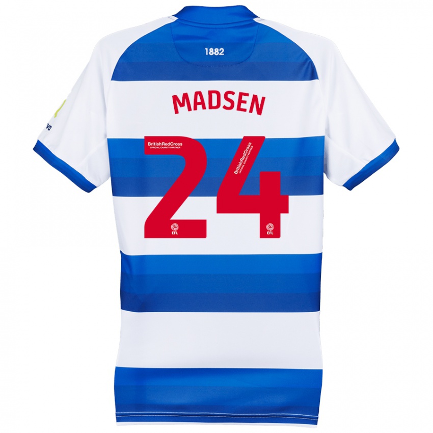 Criança Camisola Nicolas Madsen #24 Azul Branco Principal 2024/25 Camisa Brasil