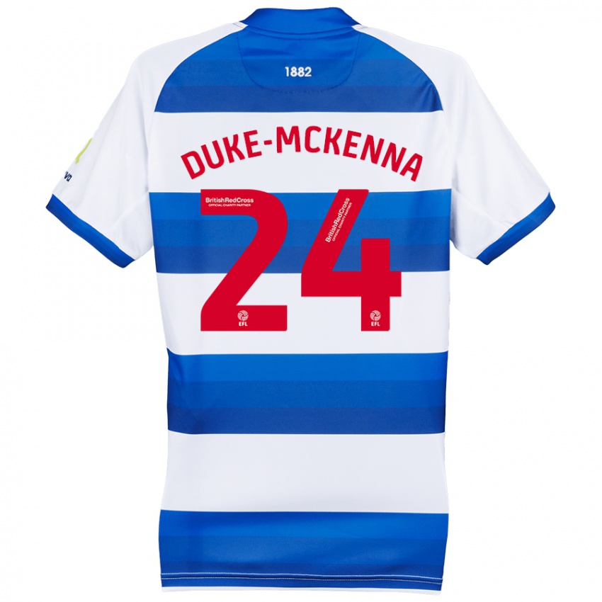 Criança Camisola Stephen Duke-Mckenna #24 Azul Branco Principal 2024/25 Camisa Brasil