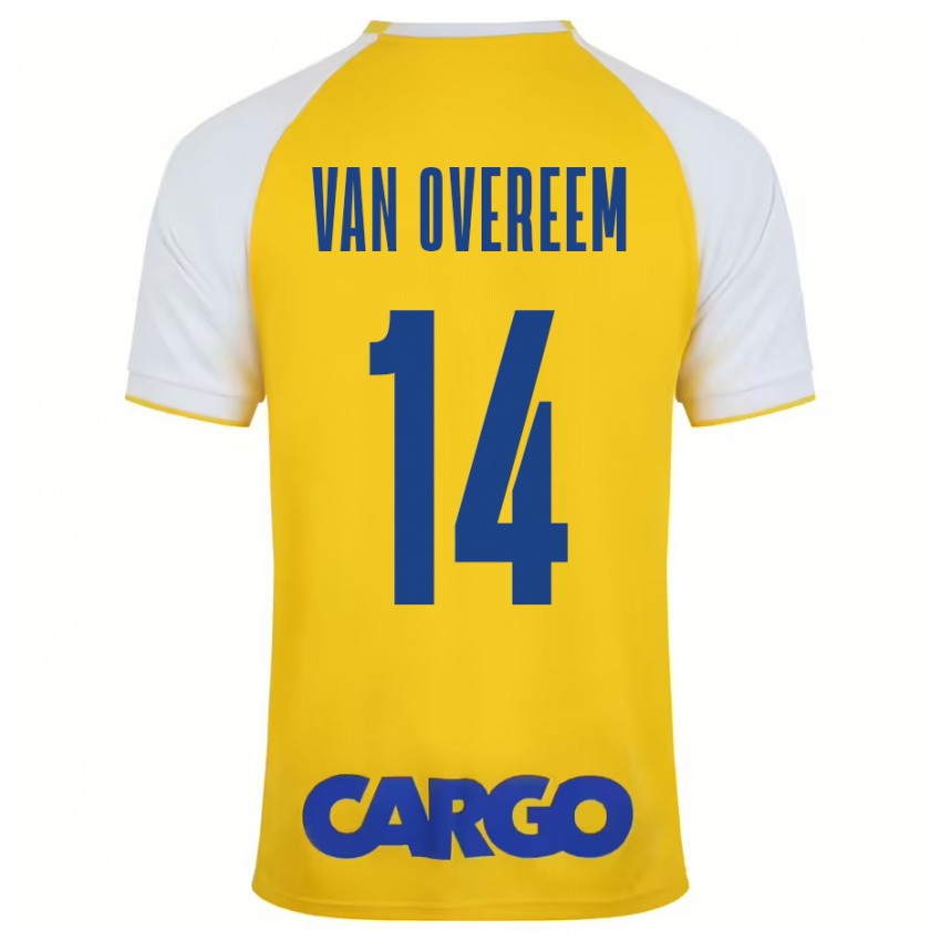 Criança Camisola Joris Van Overeem #14 Branco Amarelo Principal 2024/25 Camisa Brasil