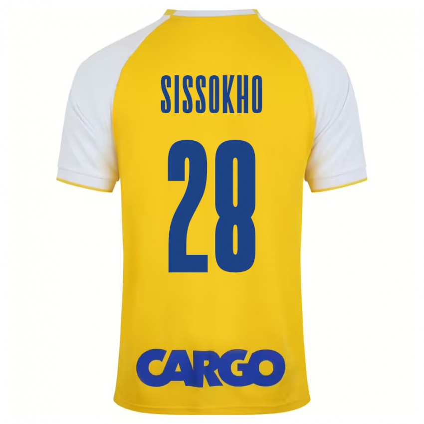 Criança Camisola Issouf Sissokho #28 Branco Amarelo Principal 2024/25 Camisa Brasil