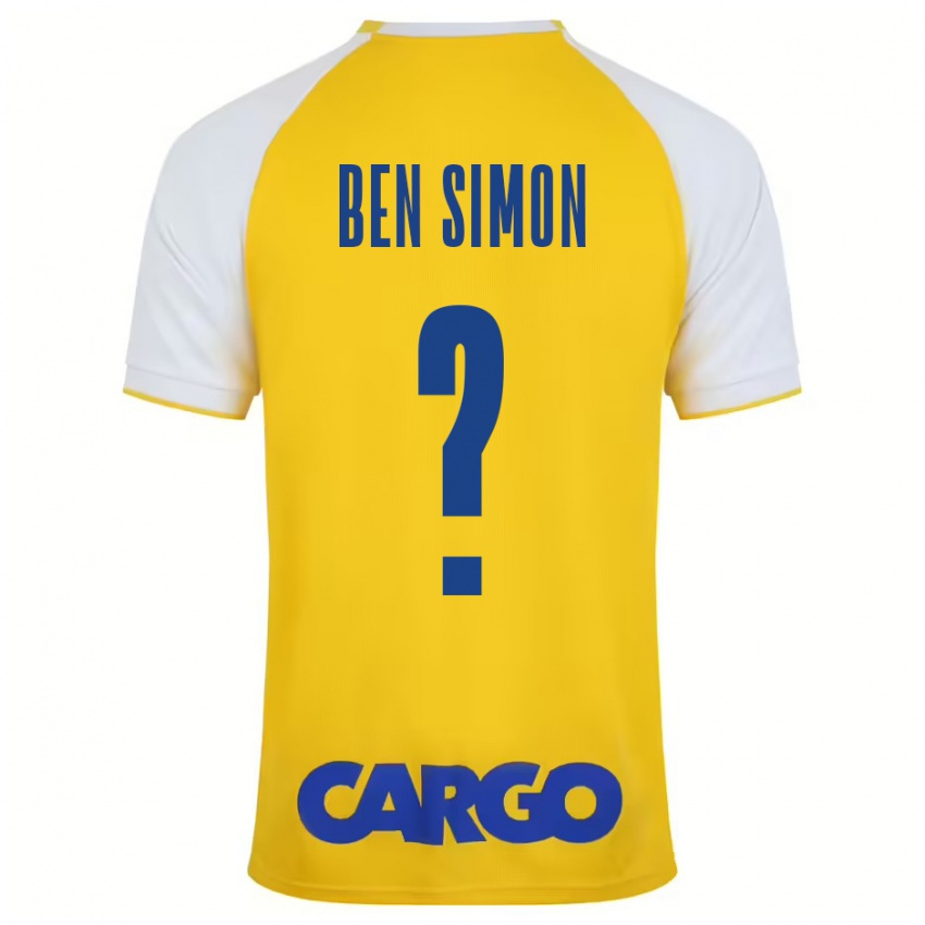 Criança Camisola Ilay Ben Simon #0 Branco Amarelo Principal 2024/25 Camisa Brasil