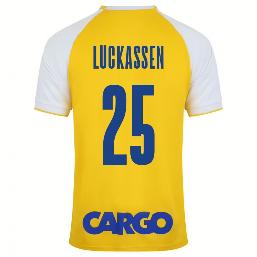 Criança Camisola Derrick Luckassen #25 Branco Amarelo Principal 2024/25 Camisa Brasil